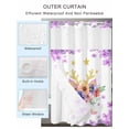 thumbnail image 2 of No Hook Shower Curtain with Snap in Liner Orange Red Flowers Shower Curtain -Fabric Waterproof Inner Liner, Antlers Purple Flower Leaf Star Shower Curtains Washable 72"x84", 2 of 9