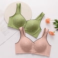 thumbnail image 3 of Flower Print Bralette Wire-Free Ladies Nursing Bra Women Front Button Closure Vest Brassiere for Mom Mid-aged Women, 3 of 8