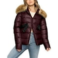 thumbnail image 4 of Uootdi Winter Clothing for Women Zip Up Quilted Hooded Jackets for Women Thick Warm Puffer Padded Long Sleeve Outerwear, 4 of 8