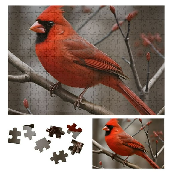 JRXY Red Bird Wooden Jigsaw Puzzle Impossible Wooden Puzzles Gift for Family Friends 300 PCS