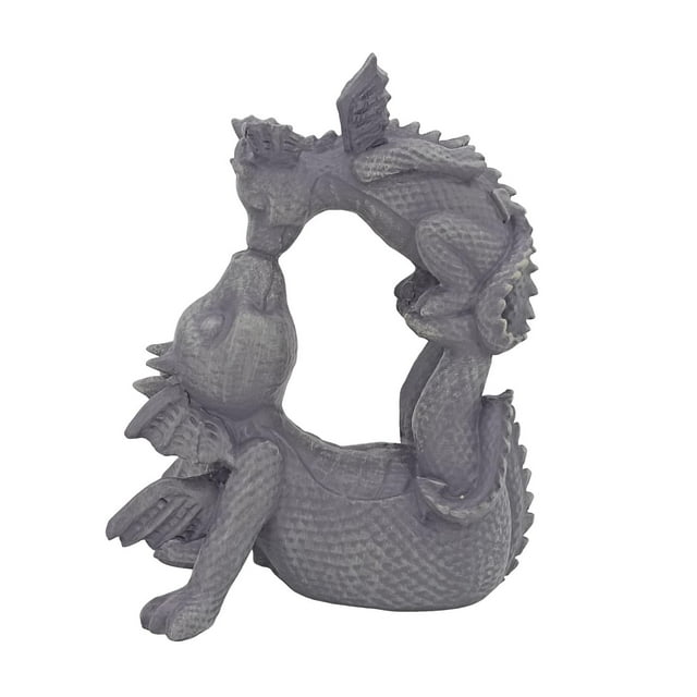 S SERENABLE Statue d'Animal Miniature de Collection Décor Paysage pour Bureau Balcon Patio Baiser Statue de Dragon