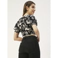 thumbnail image 2 of Moomaya Printed Viscose Rayon Top, V Neck Short Sleeves Summer Top For Women, 2 of 8