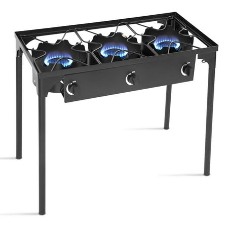 Goplus Portable Propane 225,000-BTU 3 Burner Gas Cooker Outdoor Camp Stove (Best Rated Gas Stoves 2019)
