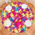 thumbnail image 2 of Graffiti Art Round Tablecloth with Elastic Hem - 100% Waterproof, Scratch-Resistant, and Easy to Clean (52 Inches), 2 of 7