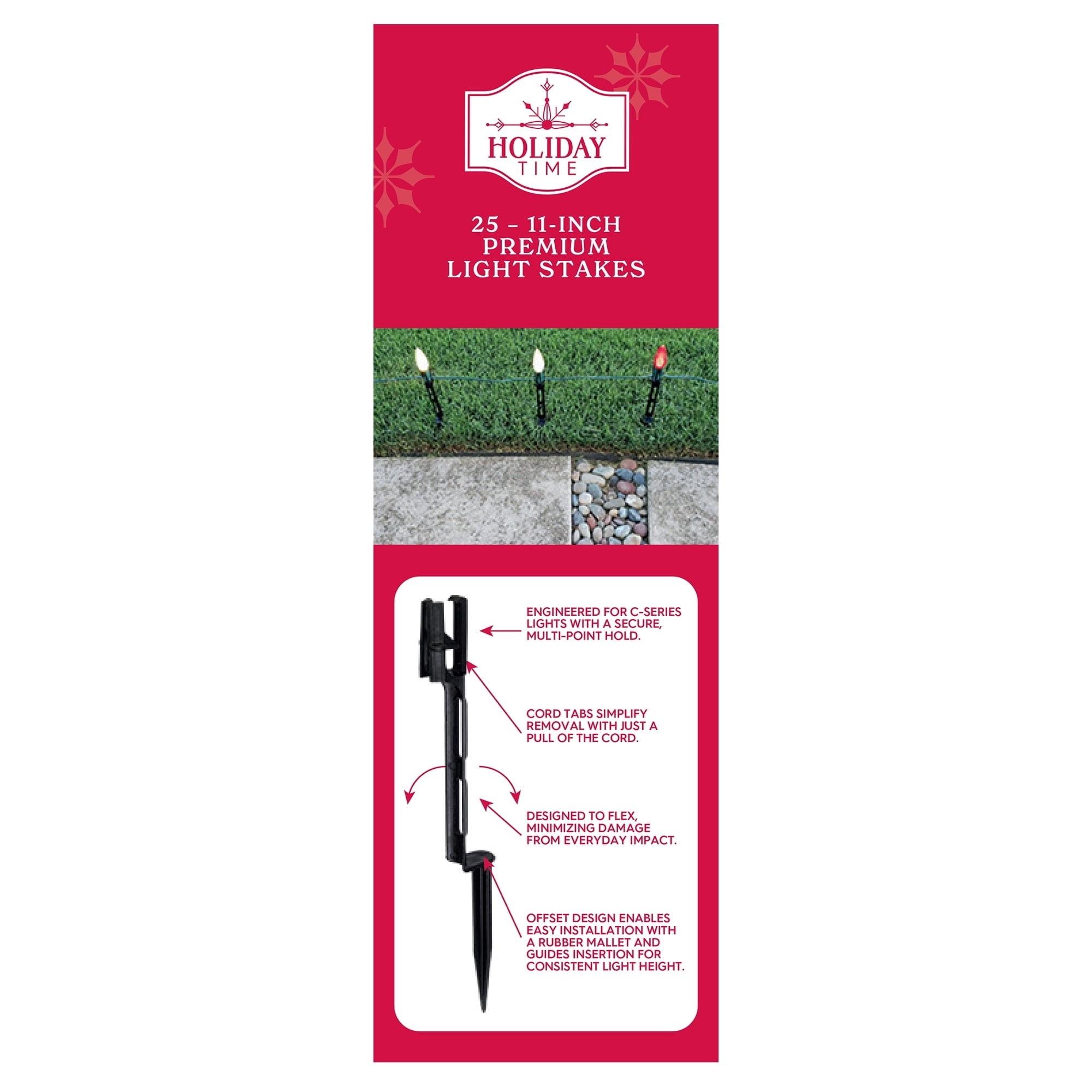 Premium Light Stakes, Black, 11", 25 Count, by Holiday Time