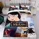 thumbnail image 4 of Mulan Princesa Disney Conjunto de sábanas temático, trío de piezas, cómodo y amigable con la piel, diseño único, regalo de decoración para el hogar para familiares, amigos y fans,140cm *210cm, 4 of 6