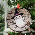 thumbnail image 2 of Cute Ghost Witch Suncatcher - Halloween Ornament Window Hanging with Bats and Stars, Kawaii Flying Ghost Fall Decor, Spooky , 2025, Holiday 2025, Seasonal Holiday Decor, Holiday, 2 of 5