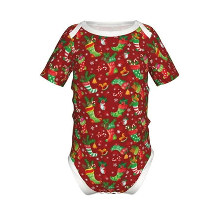 

Coaee X-mas and New Year for Soft Baby Short-Sleeve Bodysuit Baby Climbing Clothes Baby Girls Boys Bodysuit Romper-2 Years
