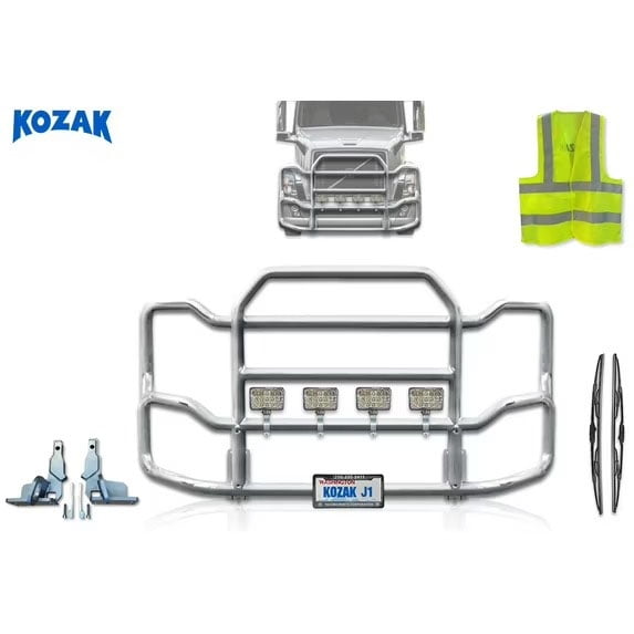 Grille Deer Moose Bumper Guard Compatible with Volvo VNL 2004-2017 - Chrome (Aftermarket)