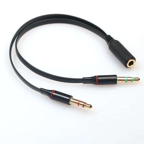 Male 2 Audio YSplitter Mic Adapter Audio for Pc Cable 1 Stereo to 3