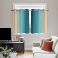 thumbnail image 4 of Turquoise Yellow Ombre Kitchen Curtains Window Panels, Farmhouse Modern Gradient Art Insulated Window Treatment Curtain, Grommet Curtains for Bedroom/Living Room/Bathroom, 2 Piece 42"Wx45"L, 4 of 8