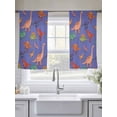 thumbnail image 5 of Dinosaur Animal Sheer Curtains 2 Panels Set Red Green Pink Dinosaur Abstract Purple Sheer Window Curtains Light Filtering Rod Pocket Voile Drapes for Bedroom Living Room 52"x54", 5 of 9