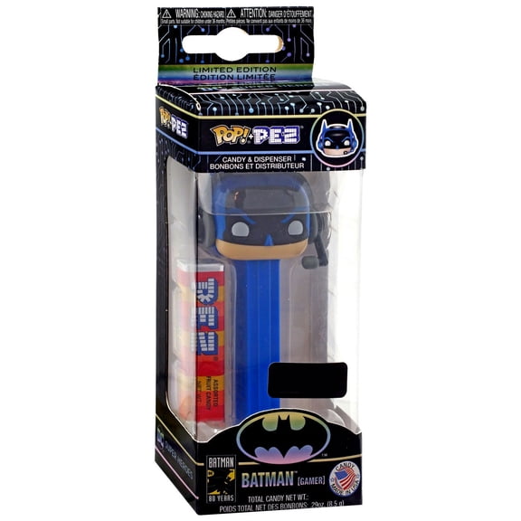 DC Funko POP! PEZ Batman Candy Dispenser (Gamer, Blue)