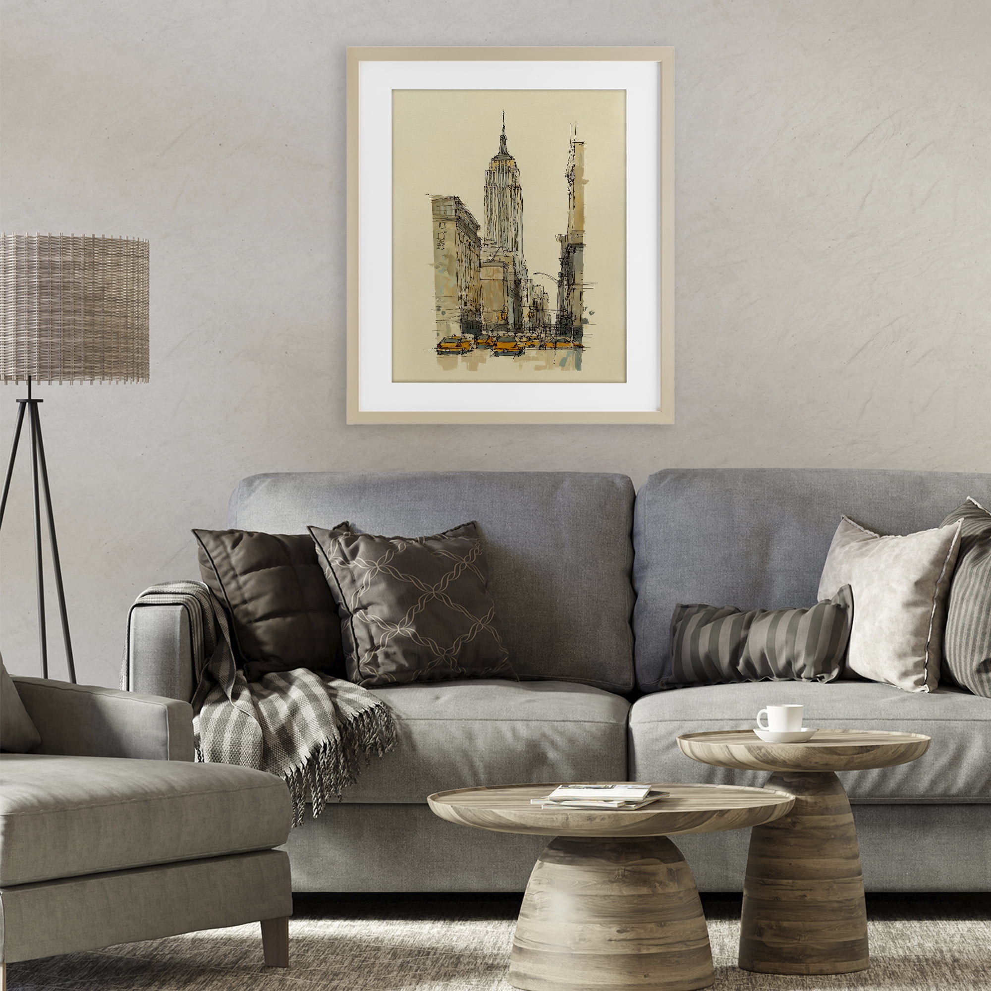 Stupell Industries NY City Lines Contour Birch Framed Print Under Glass, design by Svetlana Aleynikova
