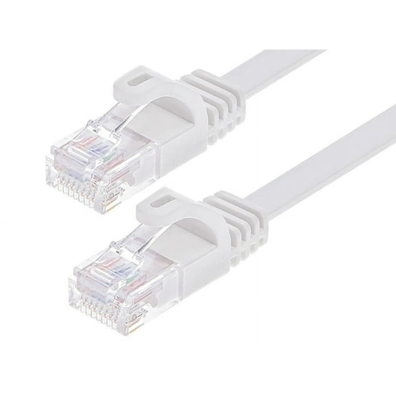 Monoprice Cat6 Ethernet Patch Cable - 3 Feet - White | Snagless RJ45, Flat, 550MHz, UTP, Pure Bare Copper Wire, 30AWG, For Network Internet Modem Router Xbox PS3 Cord - Flexboot Series