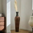 thumbnail image 3 of 39" Tall Floor Vase, Two-tone Hand Woven Rattan Finish, Large Flower Decorative Vase, 3 of 9