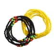 thumbnail image 3 of Cadenas de cintura jinwen Cadena bohemia en capas para el vientre Rave Holiday Negro+Amarillo, 3 of 8