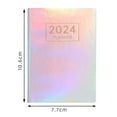 thumbnail image 7 of dianhelloya A7 2024 English Planner Faux Leather Hardcover 120 Pages Ink-Proof Paper Mini Journal Dairy Pocket Notebook Student Supplies Purple, 7 of 7