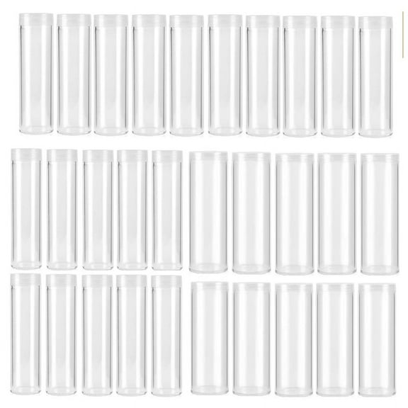 Coin Storage Tube, Plastic Coin Tube, Commemorative Coin Protection Tube, Whole Roll Loose Coin Tube (30 Pieces)
