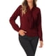 thumbnail image 4 of INSPIRAR CHIC Blusas de Manga Larga para Mujeres Chifón Plisado con Cuello de Lazo Camisa de Oficina Talla M Rojo Oscuro, 4 of 6