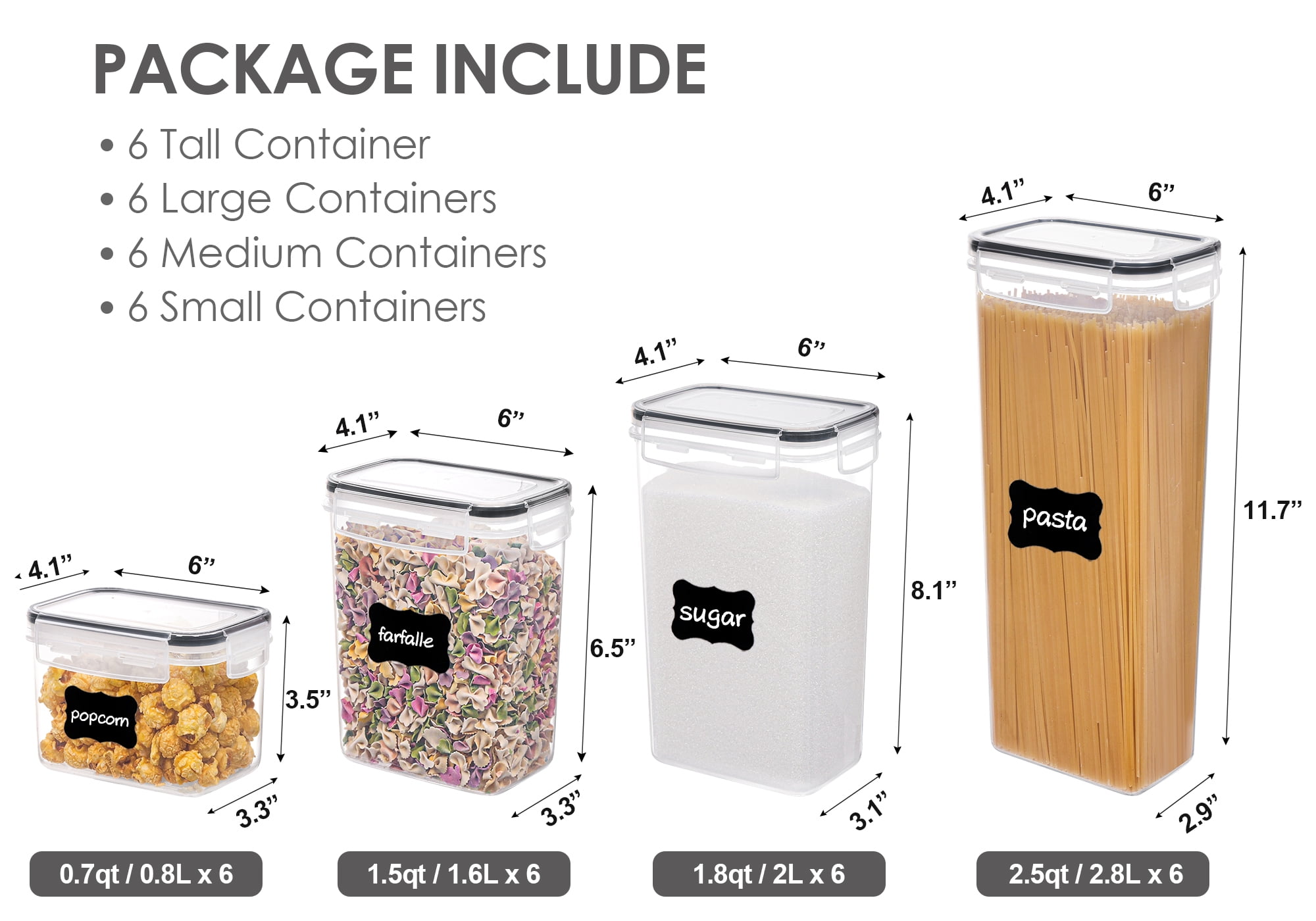 Airtight Food Storage Containers Set, Vtopmart 24pcs Plastic