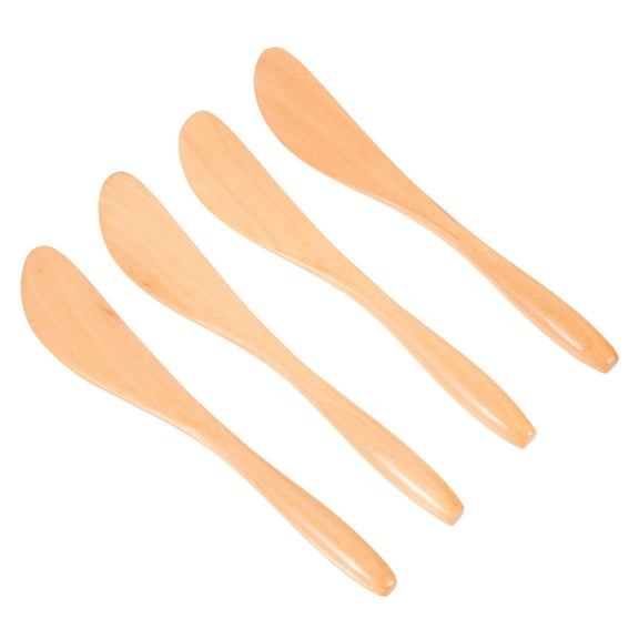 Koolleo 4Pcs Household Jam Spreaders Wooden Cheese Spreaders Convenient Butter Spatulas