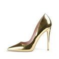 thumbnail image 2 of Zhabtuc Women's Classic Slip On Heels Sexy Pointed Toe Pumps Stiletto Pumps Party Dress Shoes Gold Size 7, 2 of 5