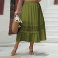 thumbnail image 4 of OSFVNOXV Plus Size Maxi Skirts for Women Summer Boho Skirt Stretch Waist A-Line Tiered Swing Flowy Beach Sun Skirts ,XL-4XL, 4 of 5