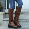 thumbnail image 4 of jsaierl Women's Knee-High Go-Go Boots Chunky Block Heel Zipper Boot Thick Soled Rain Shoes, 4 of 7