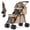 khaki, variant on Double Layer Pet Stroller Cat dog pram, Lockable Wheels Carriers, Foldable for storage, for Small Medium Sized Pets, Simple assembly, for Multi-Pet Homes