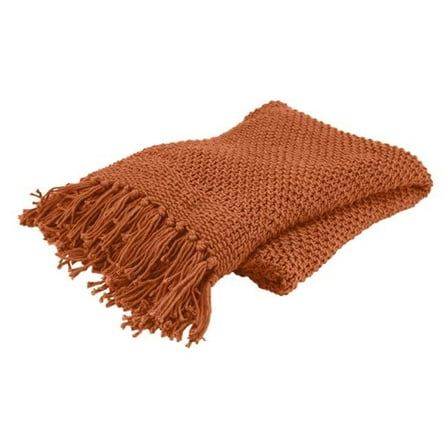 Orange Woven 100 Percent Cotton Throw Blanket
