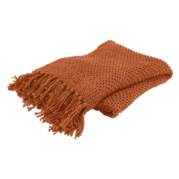 Orange Woven 100 Percent Cotton Throw Blanket