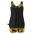 thumbnail image 4 of UTSJKR Two Piece Tankini Bathing Suits T-Back Blouson Swim Tops with Boy Shorts Women Swimsuits Sporty Swimwear Multicolor S, 4 of 6