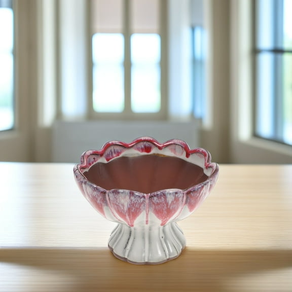 FRCOLOR Lotus Shape Flower Pot Indoor Red Retro 1Set