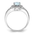 thumbnail image 5 of Auriga Fine Jewelry 925 Sterling Silver Rhodium Plated Diamond and Aquamarine Engagement Ring Size 5 for Women, 5 of 6