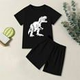 thumbnail image 2 of Jhhlsf Boys Matching Sets Dinosaur Print Short Sleeve T Shirt Shorts Casual School Athletic Fall Clothes, 2 of 5