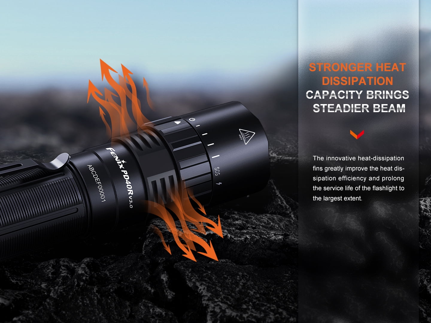 Fenix PD40R v3.0 3000 Lumen USB-C Rechargeable LED Flashlight + Longhorn Tactical Battery Organizer
