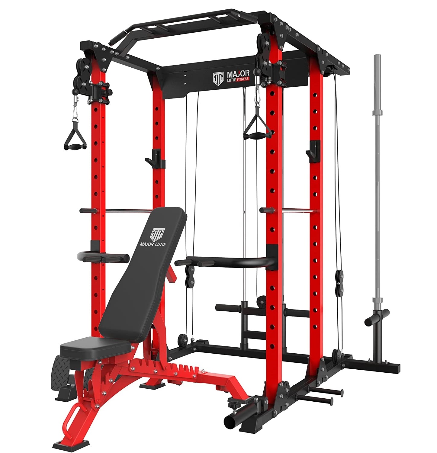 MAJOR LUTIE MultiFunction Power Cage with Weight Bench, PLM03 1400 lbs MultiFunction Power