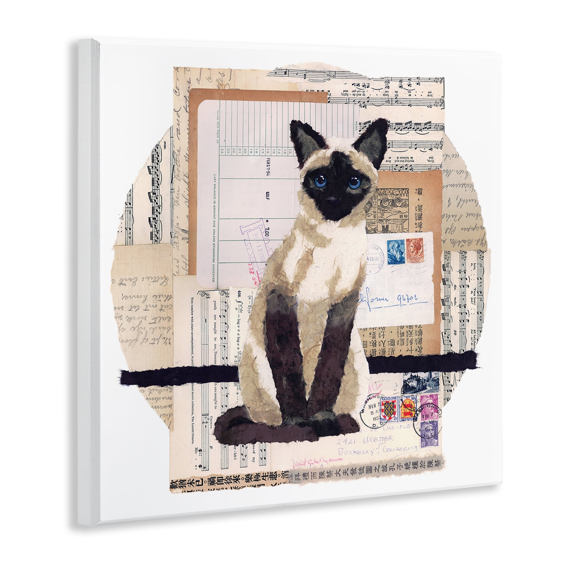 Stupell Industries Siamese Cat Collage Animals & Insects Painting Unframed Art Print Wall Art, 12 x 12