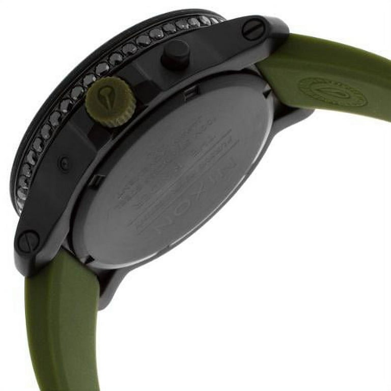 Nixon Women s A3171089 The Raider Black Dial Green Silicone Strap Crystal Accented Watch Walmart