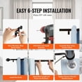 thumbnail image 4 of Double Rod Curtain Rods, 36-72 inches(3-6ft) Adjustable Length, Black Double Curtain Rods with Round Finials, 1" and 3/4" Diameter, Double Window Drapery Rod for Sheer and Blackout Curtains, 4 of 6
