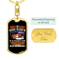 thumbnail image 3 of Ashes To Ashes Swivel Keychain Dog Tag Stainless Steel or 18k Gold, 3 of 10