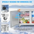 thumbnail image 4 of KFFKFF 72" Professional Fridge for Sandwich & Salad Preparation, 20 Cu. Ft Stainless Steel Chilled Food Preparation Area with Triple Doors, No-Frost Refrigerator with Security Lock for Eatery, 4 of 9
