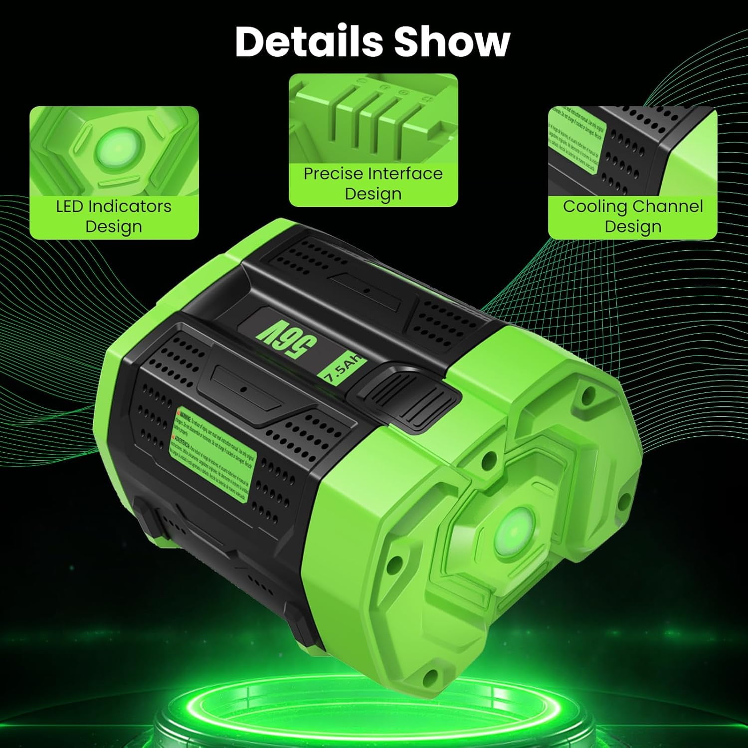 2PACK 56V 7.5Ah Replacement EGO Batterty Compatible with EGO 56V Battery BA5600T BA2800T BA2800 BA4200T BA4200