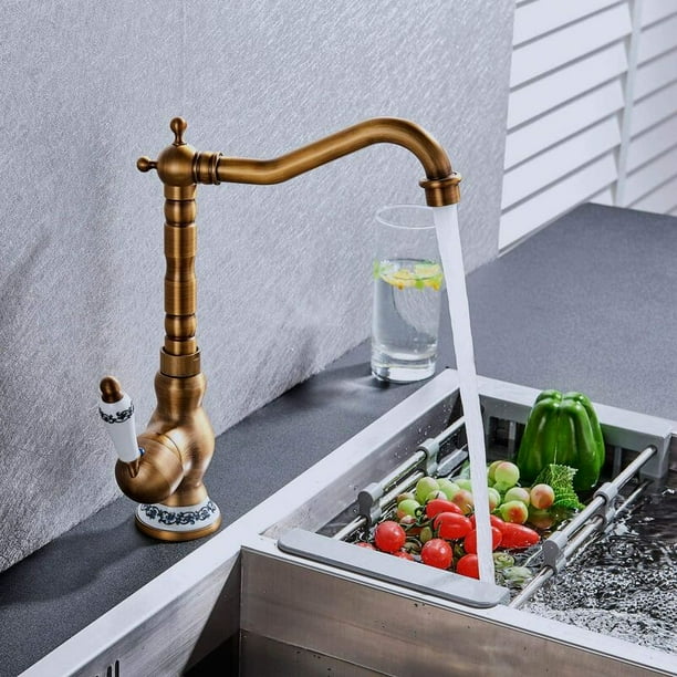 Grifos Vintage Grifo De Lavabo Retro Domisyee Latón Antiguo