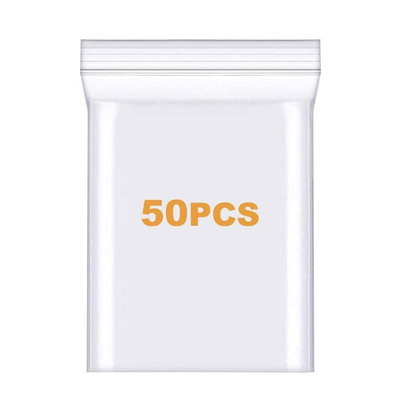50 Pack 12"" x 12"" Thick 2.4Mil Clear Zip Seal Lock Poly Bags Reclosable Zip Plastic Bag Durable Clothing Shoes Toys Envelopes Photos Cards Snack Zipper Bags