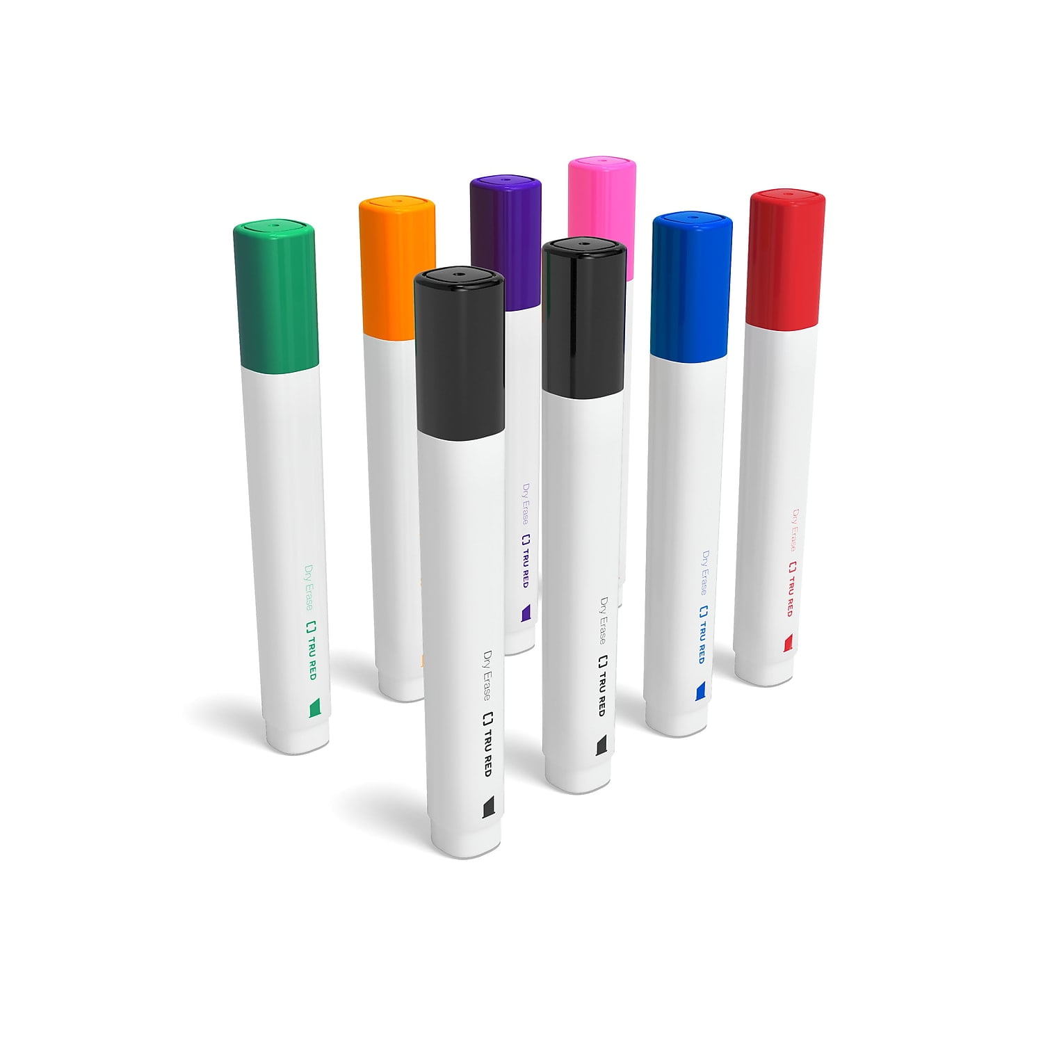 TRU RED Tank Dry Erase Markers Chisel Tip Assorted TR56880
