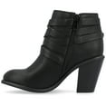 thumbnail image 3 of Journee Womens Strap Inside Zip Stacked Heel Booties, Widths Available, 3 of 10
