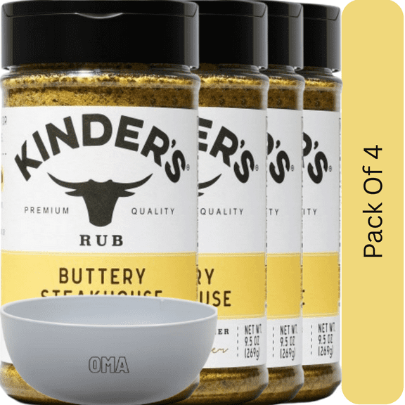 Kinder's Buttery Steakhouse Seasoning Mix, 9.5 oz. With White Bowl By OMA