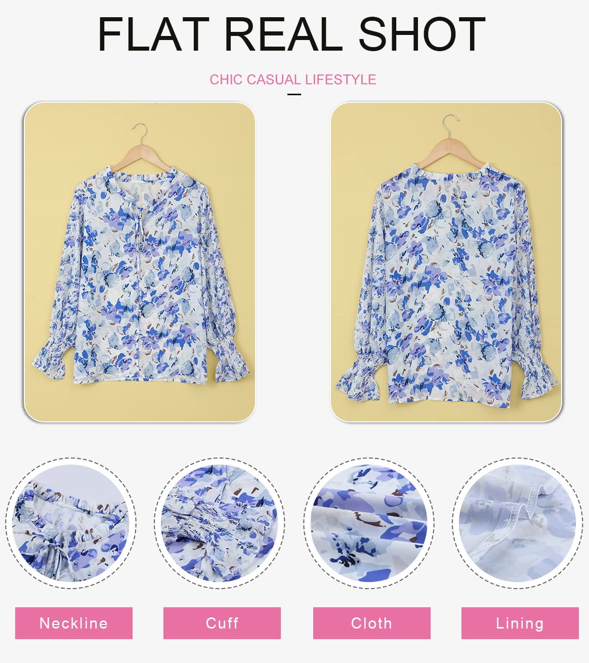 EVALESS Women's Bohemian Spring Tops, Floral Printed V Neck EVALESS Women's Bohemian Spring Tops, Floral Printed V Neck
